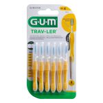 Sunstar GUM Trav-Ler Interdental Brush Size 4 1.3mm Yellow (6)