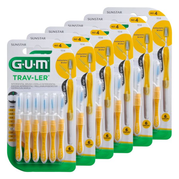 Sunstar GUM Trav-Ler Interdental Brush Size 4 1.3mm Yellow (36)