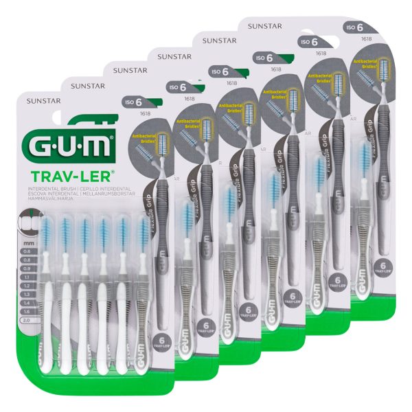 Sunstar GUM Trav-Ler Interdental Brush Size 6 2.0mm Grey (36)