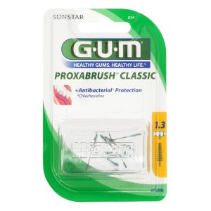 Sunstar GUM Proxabrush Classic Interdental Brush Refills 1.3mm Extra Fine Tapered (8)