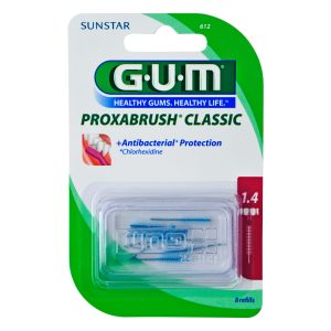 Sunstar GUM Proxabrush Classic Interdental Brush Refills 1.4mm Fine Cylindrical (8)