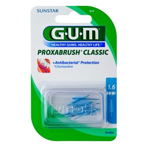 Sunstar GUM Proxabrush Classic Interdental Brush Refills 1.6mm Fine Tapered (8)