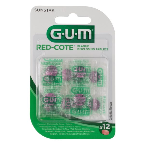 Sunstar GUM Red-Cote Plaque Disclosing Tablets Cherry (12)