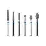 Kerr BluWhite Diamond Bur 121R 014 Round Medium Grit Blue FG 19mm (5)