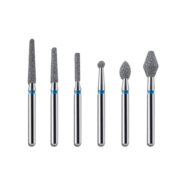 Kerr BluWhite Diamond Bur 121R 014 Round Medium Grit Blue FG 19mm (5)