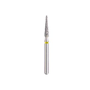 Kerr BluWhite Diamond Bur 431SF 016 Flat End Taper Super Fine Grit Yellow FG 19mm (5)