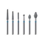 Kerr BluWhite Diamond Bur 500R 012 Straight Cylinder Medium Grit Blue FG 19mm (5)