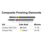 Kerr BluWhite Diamond Bur 5062 016 Curettage Composite Finishing Ultra Fine Grit Violet FG 19mm (5)
