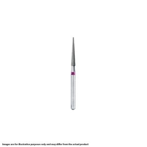 Kerr BluWhite Diamond Bur 5236P 016 Flat End Taper Composite Finishing Ultra Fine Grit Violet FG 19mm (5)