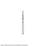 Kerr BluWhite Diamond Bur 726R 016 Round End Taper Medium Grit Blue FG 19mm (5)