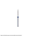 Kerr BluWhite Diamond Bur 210SF 012 Flame Super Fine Grit Yellow FG SS Short Shank 16.5mm (5)