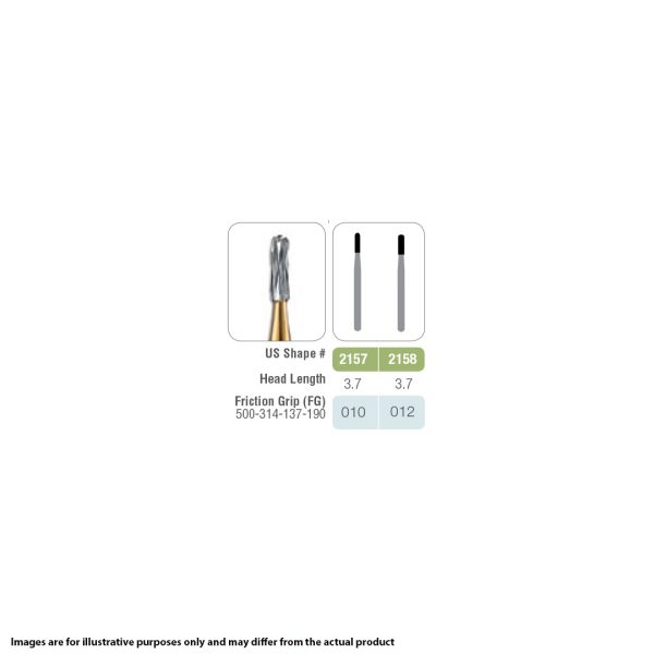 Kerr Jet Tungsten Carbide Bur Kriss Kross 2157 010 Straight Dome FG 19mm (100)