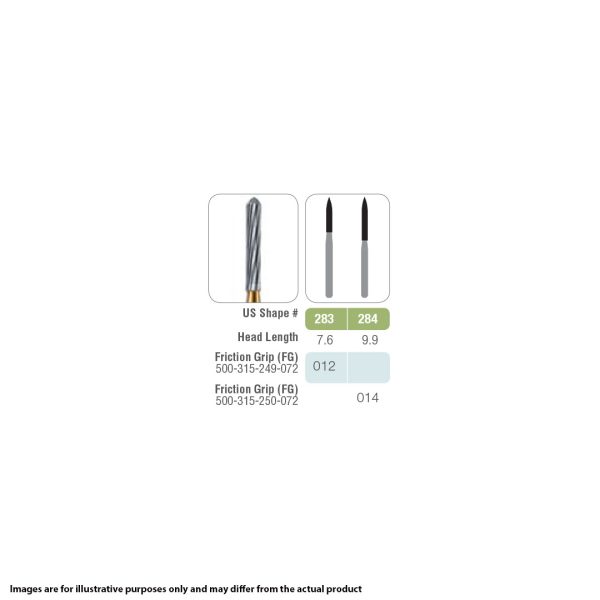 Kerr Jet Tungsten Carbide Trimming & Finishing Bur 283 012 Finishing Torpedo FG 19mm (5)