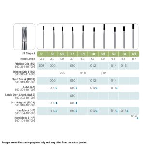 Kerr Jet Tungsten Carbide Operative Bur 56 009 Straight Flat End Fissure FG 19mm (5)