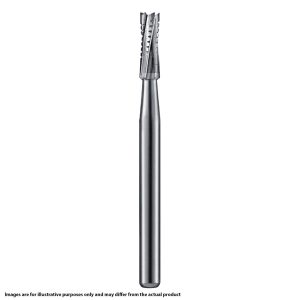 Kerr Jet Tungsten Carbide Operative Bur 557L 010 Straight Flat End X-Cut Fissure FG SS Short Shank 16.5mm (5)
