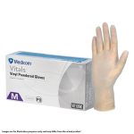 Medicom Vitals Clear Vinyl Lightly Powdered Gloves Extra Large 100's (10)