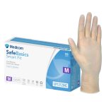 Medicom SafeBasics Smart Fit Clear Vinyl Powder Free Gloves Medium 100's (10)