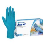 Medicom Accu Fit Blue Vinyl Powder Free Gloves Extra Large 100's (10)