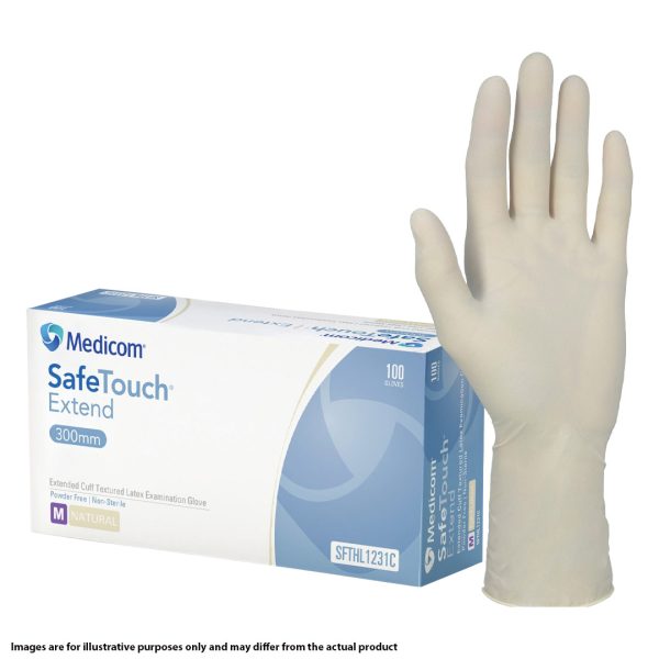 Medicom SafeTouch Extend Natural Latex Powder Free Gloves Extra Large 100's (10) Medicom SafeTouch Extend Natural Latex Powder Free Gloves Extra Large 100's (10)