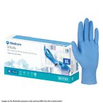 Medicom Vitals Blue Nitrile Powder Free Gloves Small 100's (10)