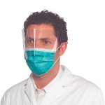 Medicom SafeMask Premier Pro-Shield Level 3 Ear-Loop Face Masks with Visor Teal (25)