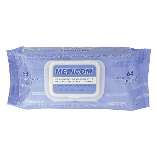 Medicom Pre-Moistened Washcloths with Aloe Vera Soft Pack 64's (8) Medicom Pre-Moistened Washcloths with Aloe Vera Soft Pack 64's (8)