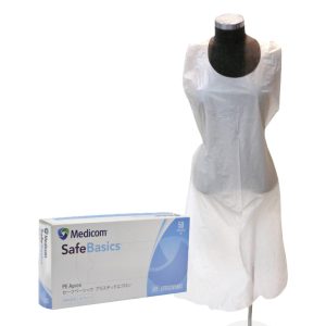 Medicom SafeBasics Disposable Plastic Aprons White 71cm x 117cm 50's (20)