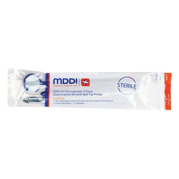 MDDI Periodontal Examination Kit 3 Piece with Periodontal Probe CPITN-C Sterile (100)