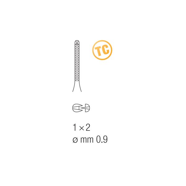 Medesy Tweezers Adson-Brown 1 x 2 Teeth 0.9mm Dia. Tungsten Carbide 120mm