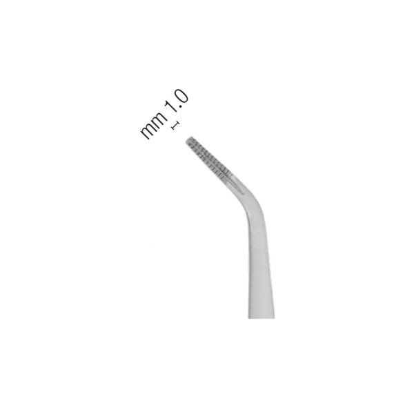 Medesy Tweezers Micro Cooley Curved 155mm with Knurled Handles