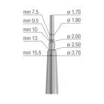 Medesy Osteotome Straight Concave No. 1 1.60mm/3.60mm Dia. 155mm