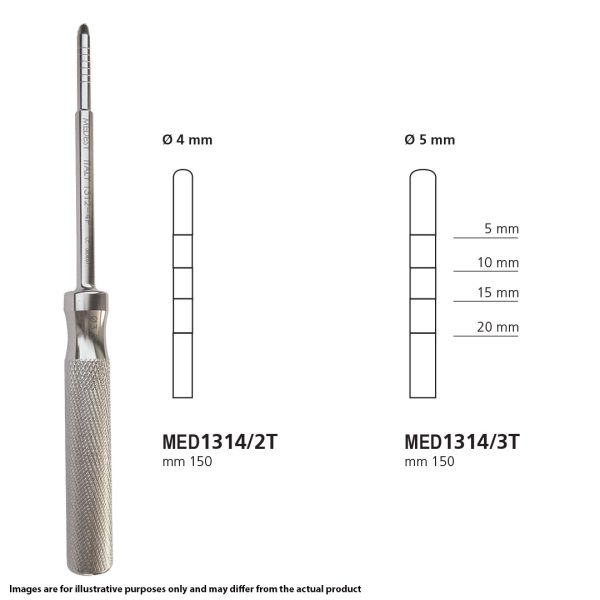 Medesy Osteotome Straight Convex No. 2T 4.0mm Dia. 150mm - Medi-Dent