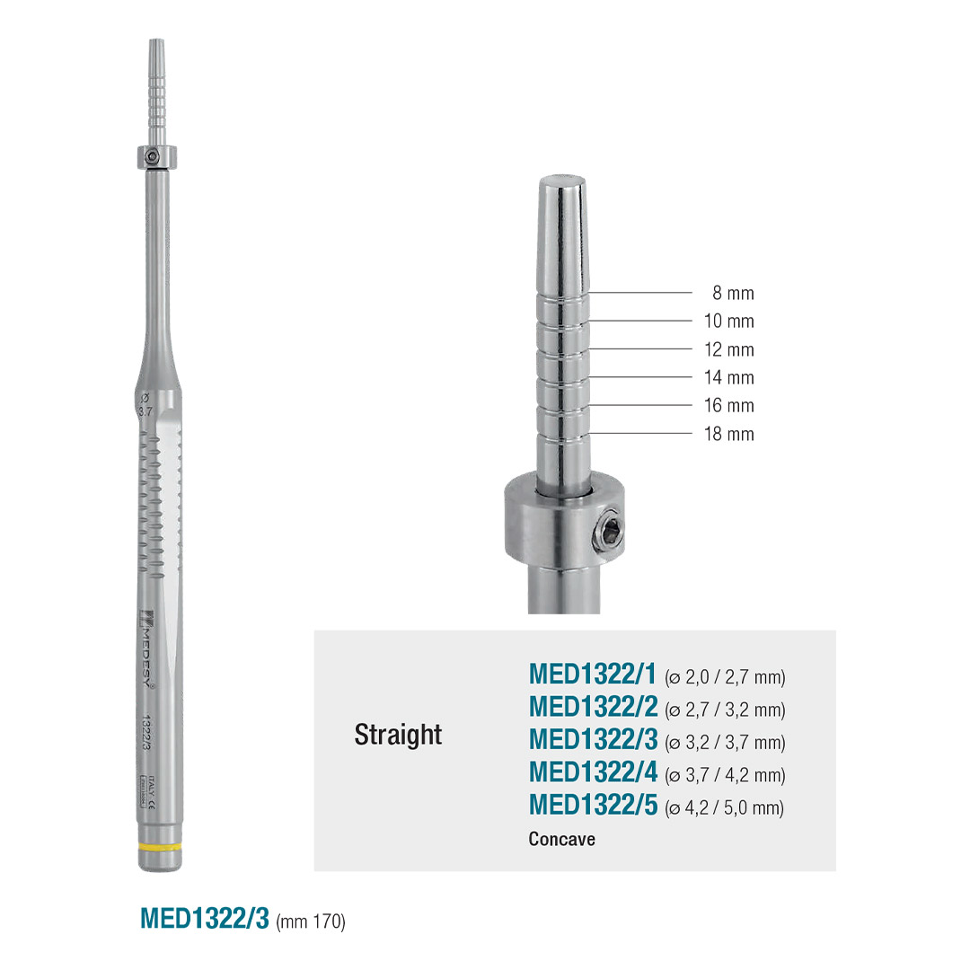 Medesy Osteotome Medoss Straight Concave No. 4 3.7mm/4.2mm Dia. 170mm Medesy Osteotome Medoss Straight Concave No. 4 3.7mm/4.2mm Dia. 170mm