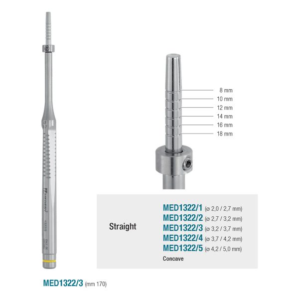 Medesy Osteotome Medoss Straight Concave No. 5 4.2mm/5.0mm Dia. 170mm ...