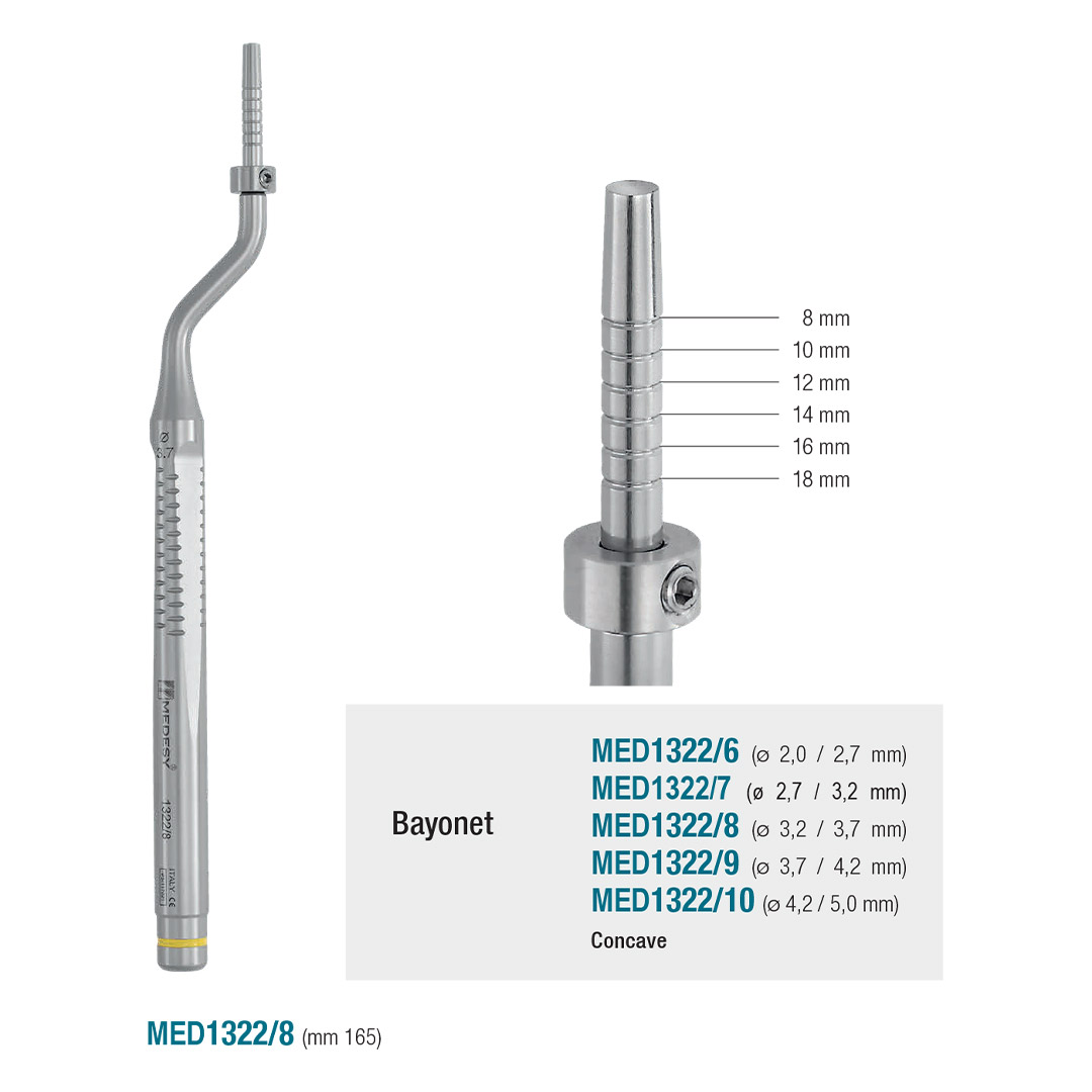 Medesy Osteotome Medoss Bayonet Concave No. 8 3.2mm/3.7mm Dia. 165mm Medesy Osteotome Medoss Bayonet Concave No. 8 3.2mm/3.7mm Dia. 165mm