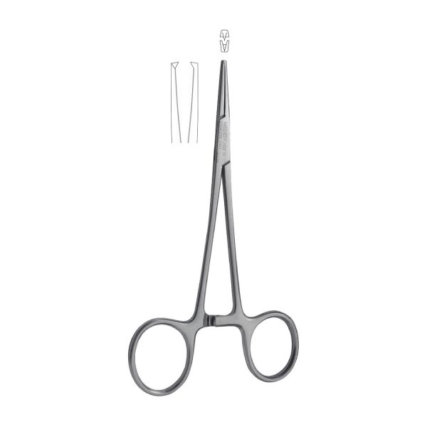 Medesy Forceps Halstead Mosquito Straight 1 x 2 Teeth 125mm