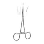 Medesy Forceps Halstead Mosquito Curved 1 x 2 Teeth 125mm