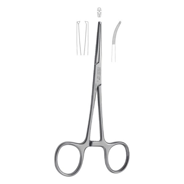 Medesy Forceps Rochester-Kocher Curved 1 x 2 Teeth 140mm