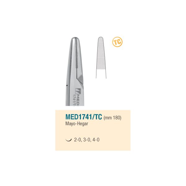 Medesy Needle Holders Mayo-Hegar Straight Tungsten Carbide 180mm