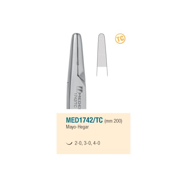 Medesy Needle Holders Mayo-Hegar Straight Tungsten Carbide 200mm