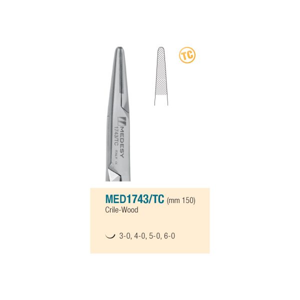 Medesy Needle Holders Crile-Wood Straight Tungsten Carbide 150mm