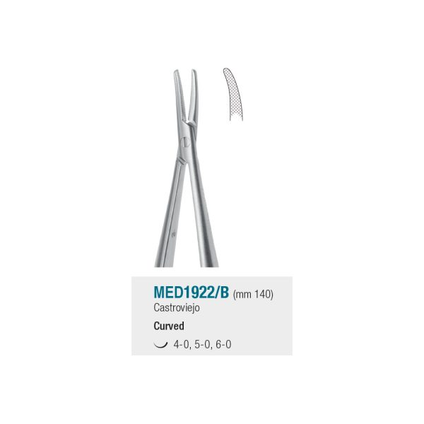 Medesy Needle Holders Castroviejo Curved 140mm with Knurled Handles