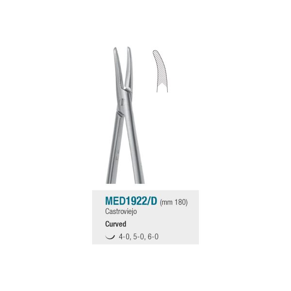 Medesy Needle Holders Castroviejo Curved 180mm with Knurled Handles