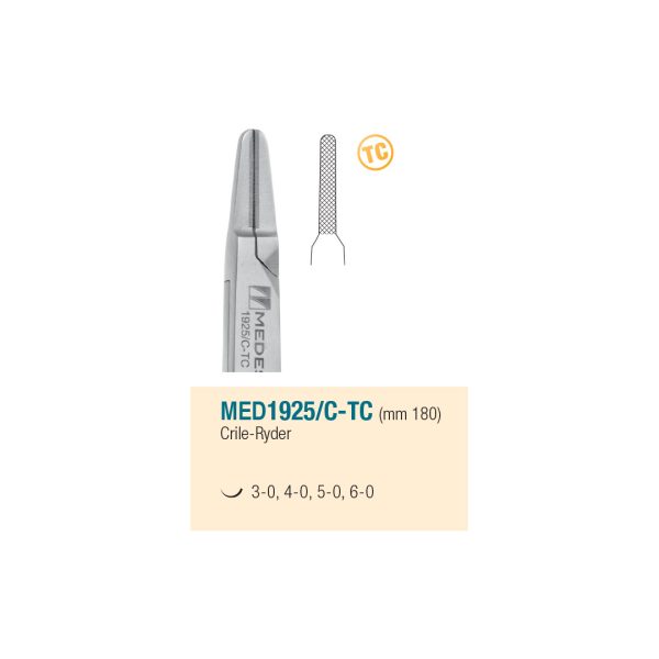 Medesy Needle Holders Crile-Ryder Straight Tungsten Carbide 180mm