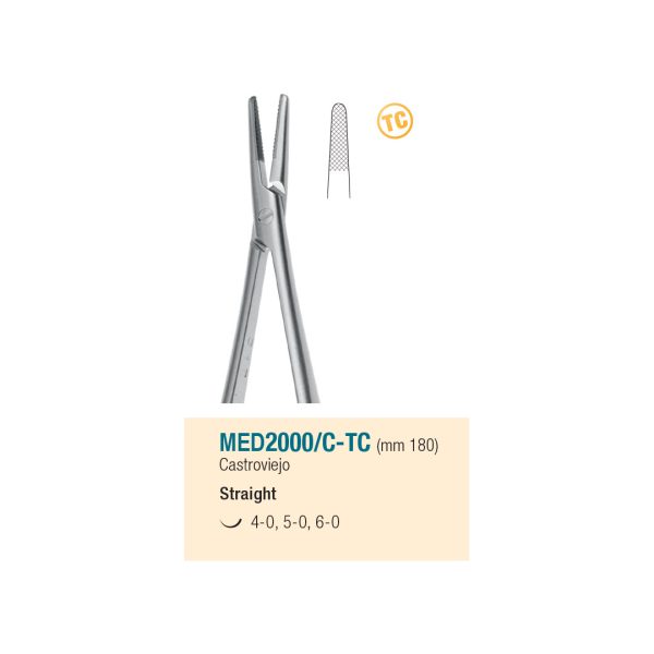 Medesy Needle Holders Castroviejo Straight Tungsten Carbide 180mm