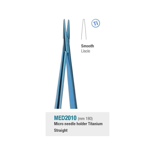 Medesy Needle Holders Micro Surgical Straight with Smooth Beaks Titanium 180mm