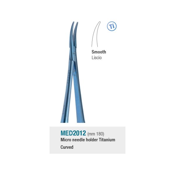 Medesy Needle Holders Micro Surgical Curved with Smooth Beaks Titanium 180mm
