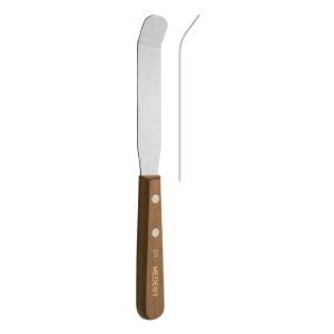Medesy Plaster & Alginate Mixing Spatula Curved Rigid with Wooden Handle 200mm