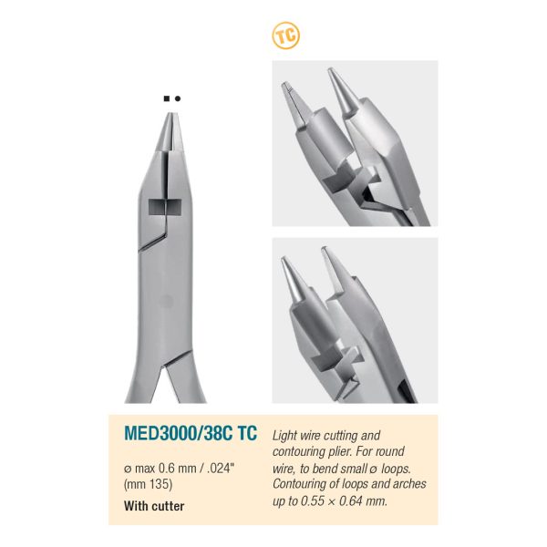 Medesy Orthodontic Wire Bending Pliers No. 38C TC Tungsten Carbide 135mm