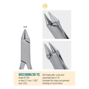 Medesy Orthodontic Wire Bending Pliers Angle N.139 No. 39 TC Tungsten Carbide 125mm